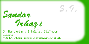 sandor irhazi business card